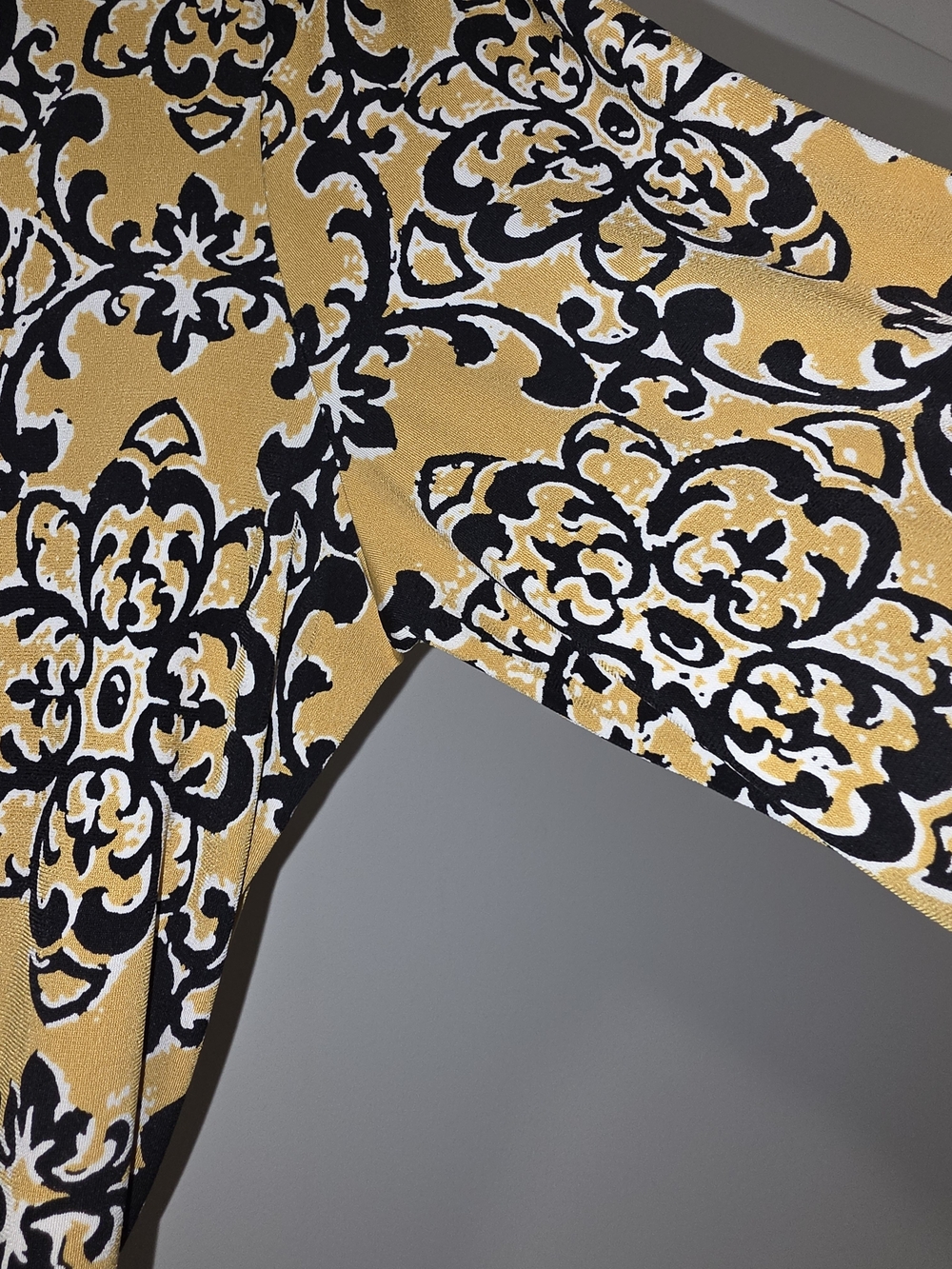 Yellow and Black Patterned Women's Midi Dress - Picture 5 of 12